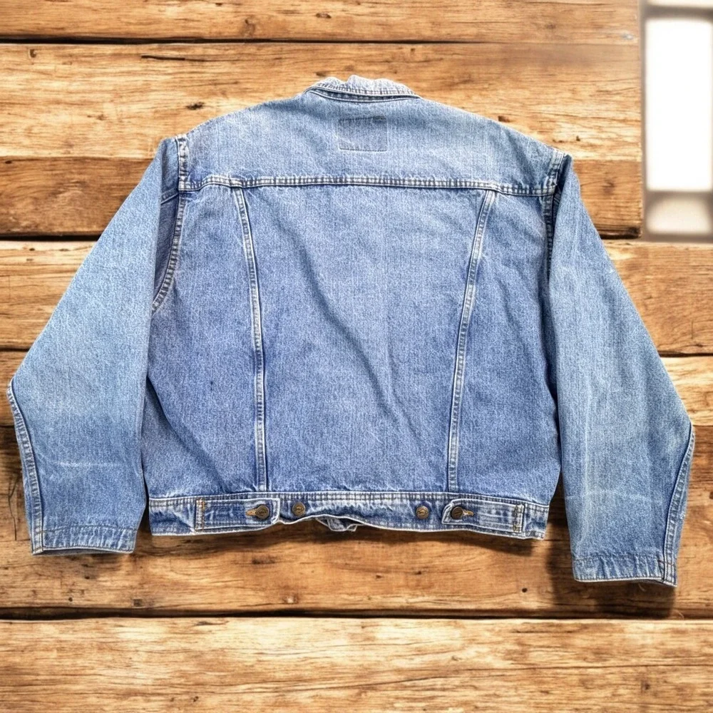 Vintage Ball Jeans Denim Jacket Mens 48 Medium Light Blue Trucker Made Italy 60s